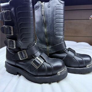 Harley Davidson Side Light Boots - Men's Size 8 - Motorcycle Boots